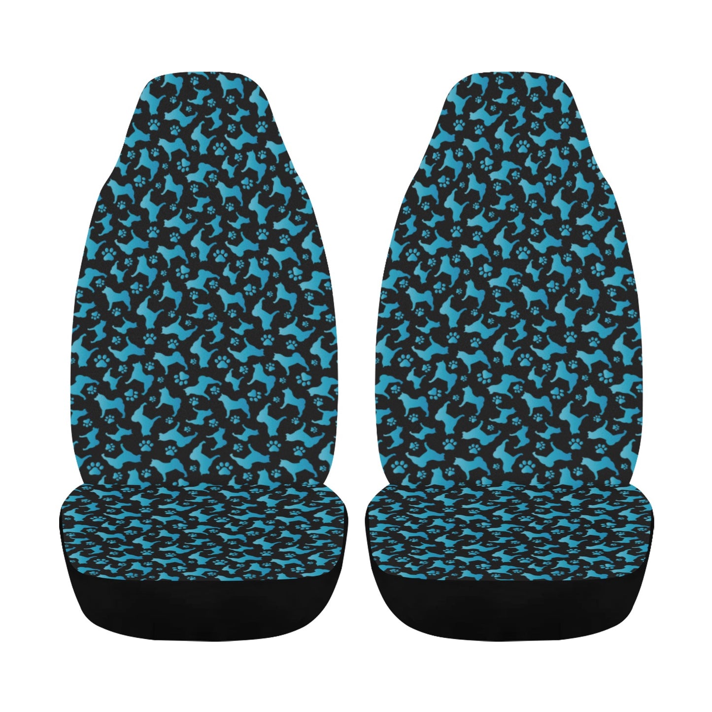 Akita Silhouette & Paw Car Seat Covers