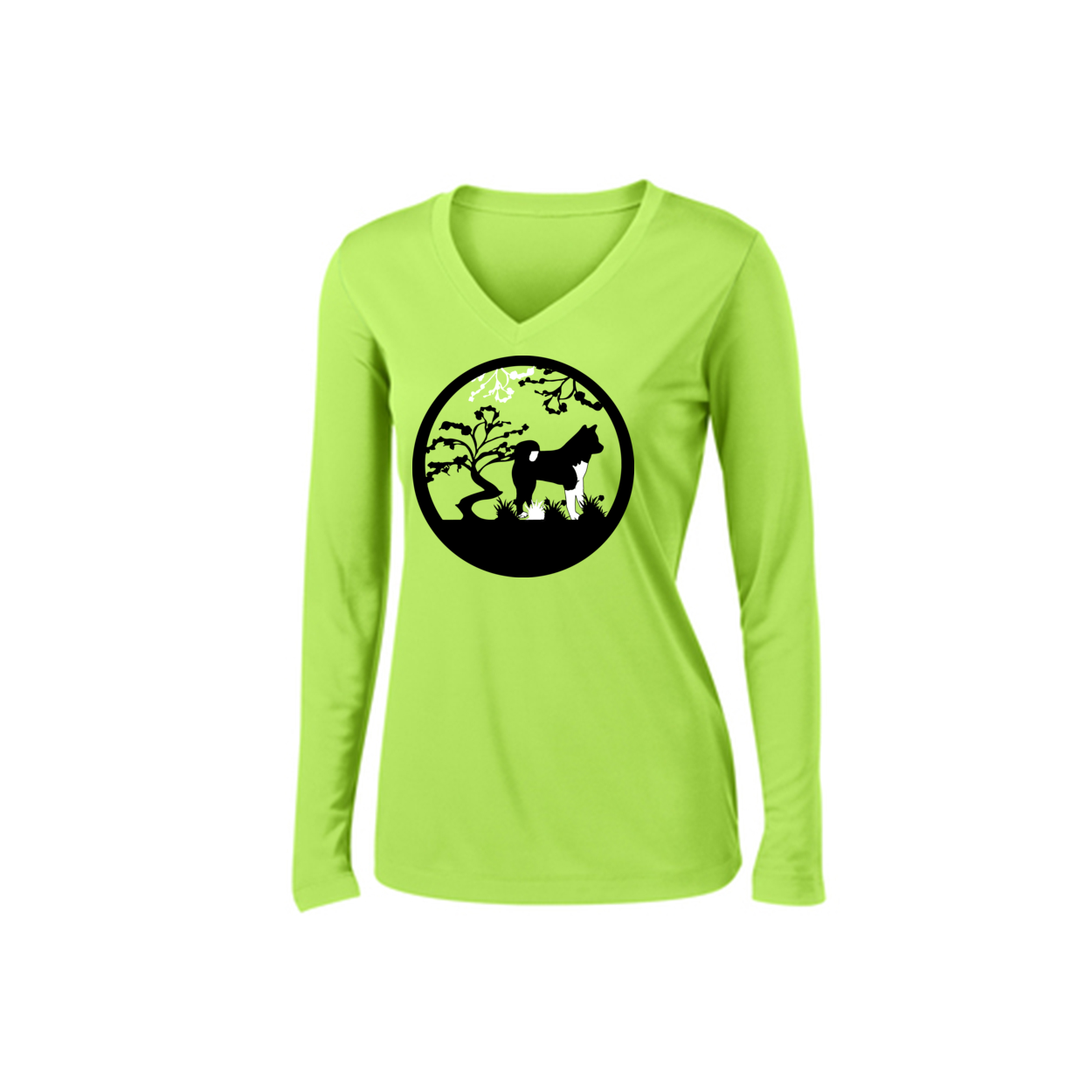 Akita Tree Womens V-Neck LS