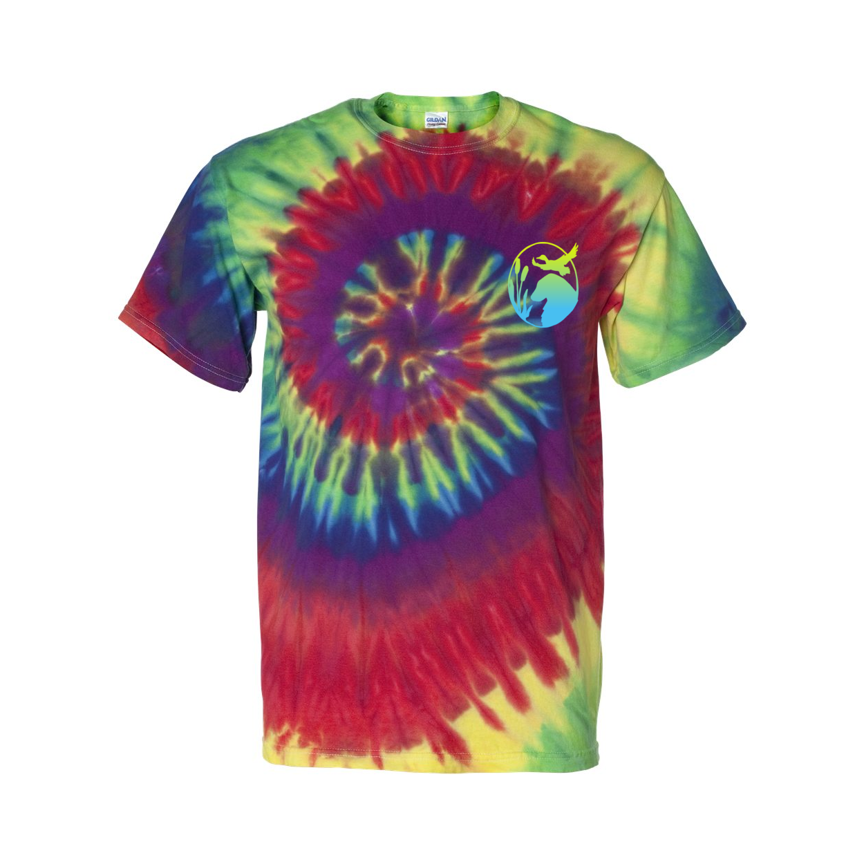 Flatty Life Front/Bac Spiral Tie-Dyed T-Shirt