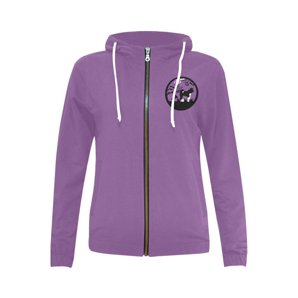 LD_ZipHoodie All Over Print Full Zip Hoodie for Women (Model H14)