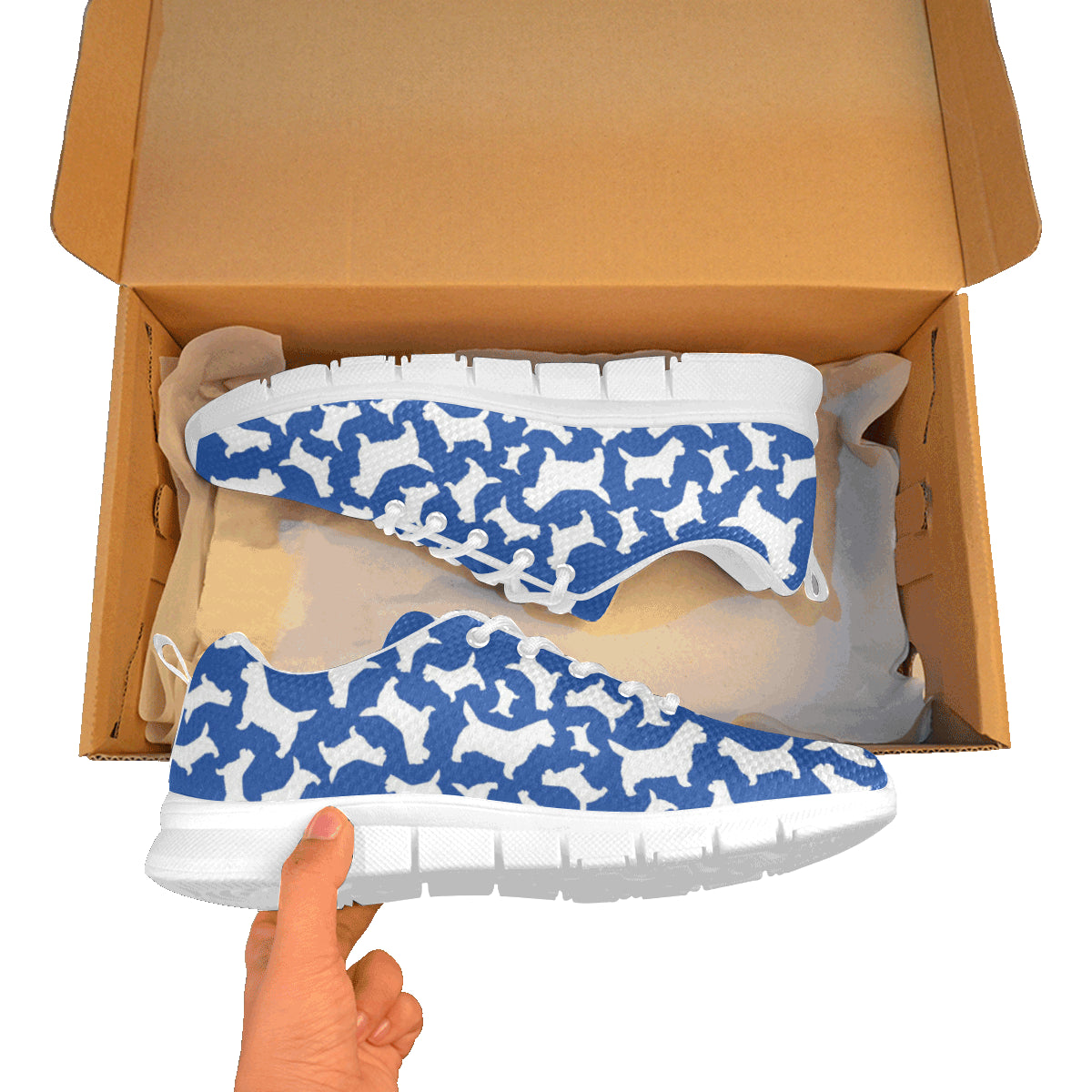 Cairn Terrier Silhouette Athletic Shoe White Sole - WagALotBowWow
