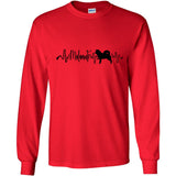 Malamute Heartbeat Black Unisex Long Sleeve T-Shirt