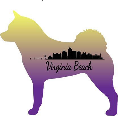 VA Beach Akita Bubble-free stickers