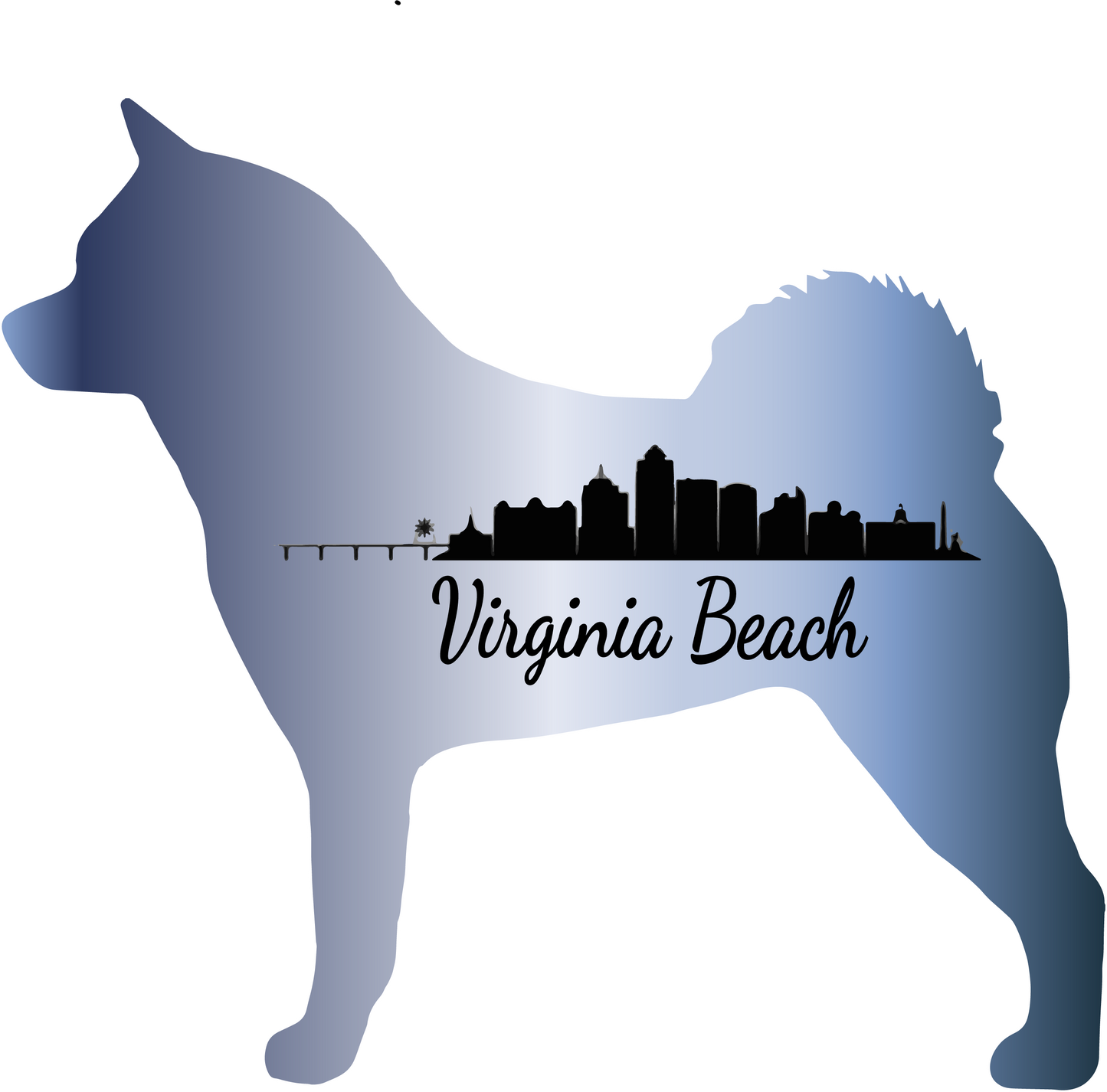 VA Beach Akita Bubble-free stickers