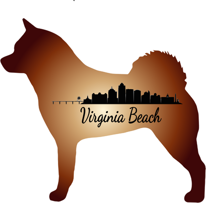 VA Beach Akita Bubble-free stickers