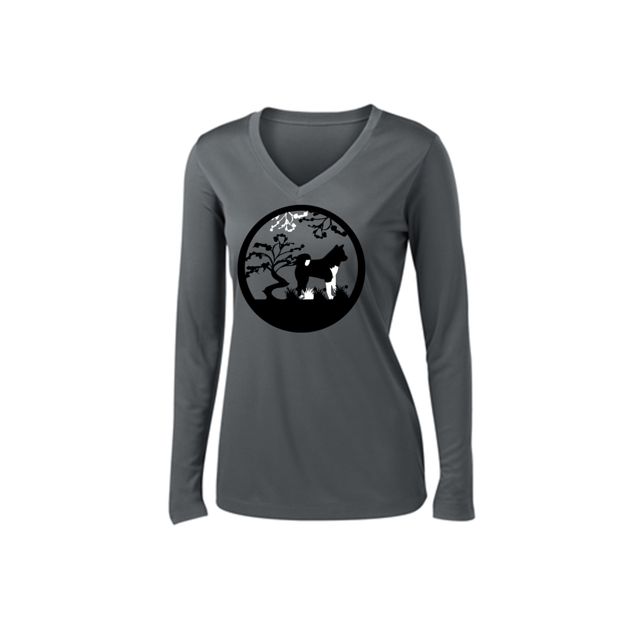 Akita Tree Womens V-Neck LS