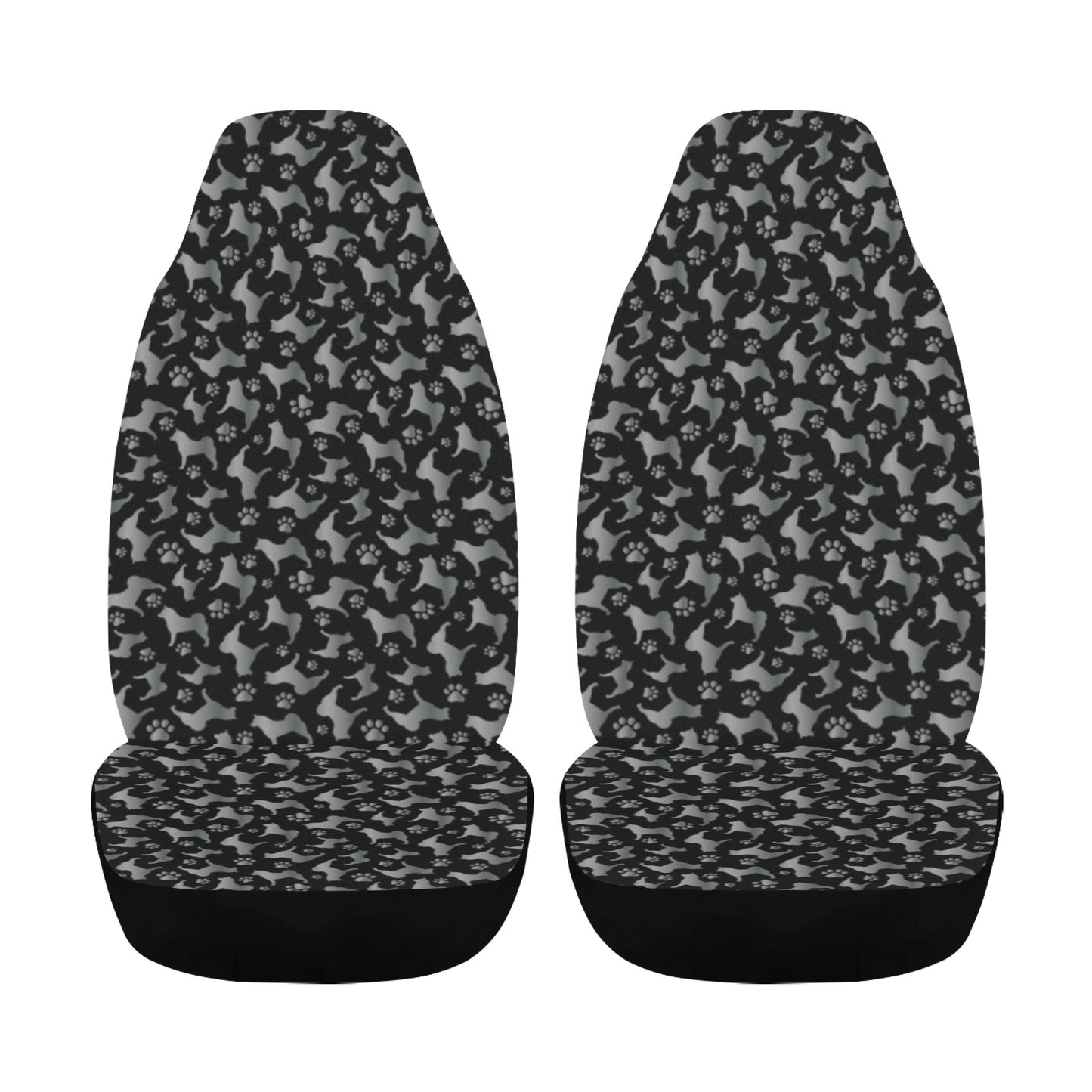 Akita Silhouette & Paw Car Seat Covers