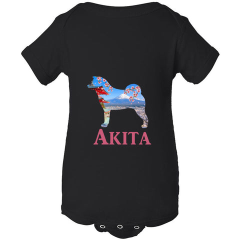 Akita Scene Rabbit Skins Infant Fine Jersey Bodysuit