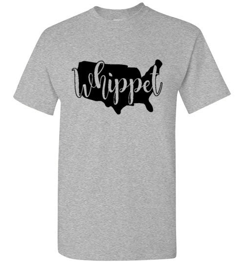 USA Whippet Gildan SS Unisex Adult & Youth Unisex TShirt Black Print