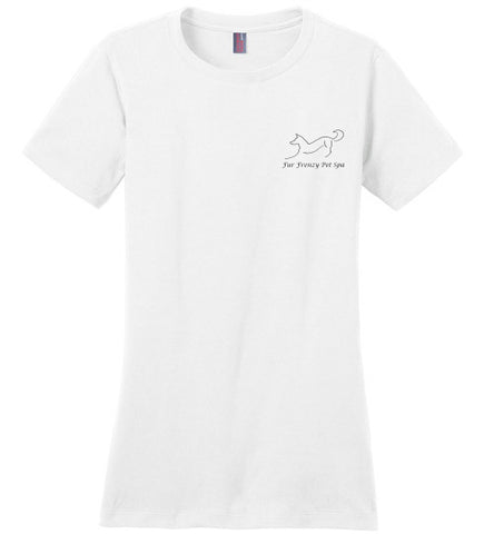 Fur Frenzy Pet Spa District Made Ladies Perfect Weight Tee