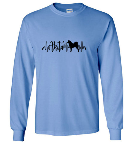 Japanese Akita Heartbeat Unisex Gildan Long Sleeve T-Shirt