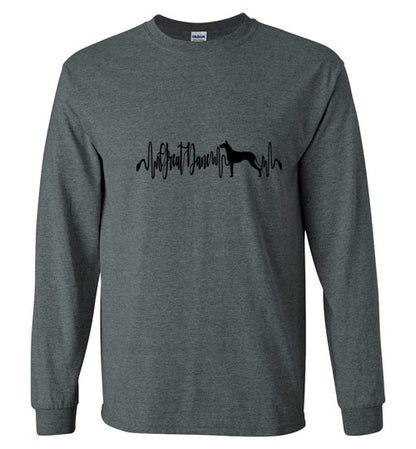 Great Dane Heartbeat Unisex Long Sleeve T-Shirt