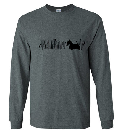 Scottish Terrier Heartbeat Unisex LongSleeve Shirt