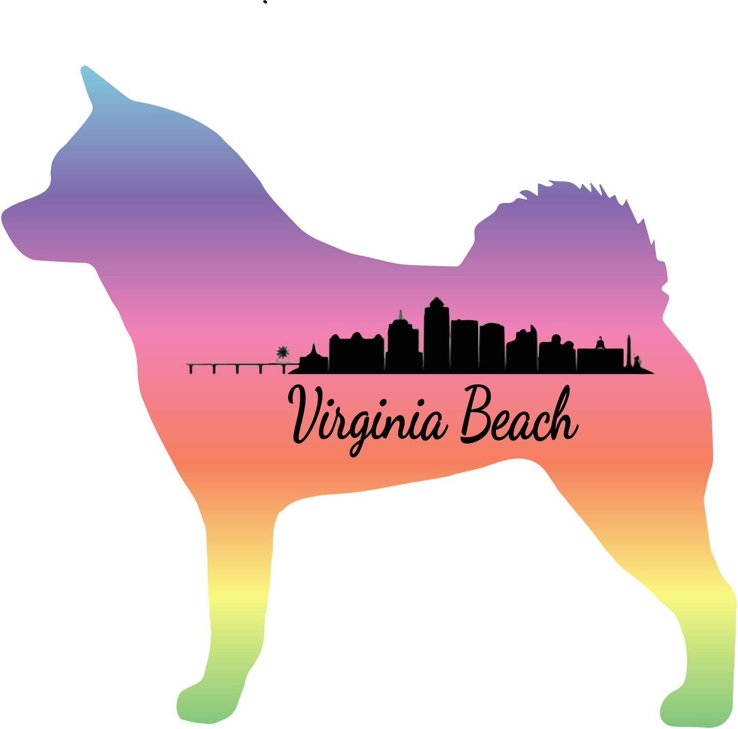 VA Beach Akita Bubble-free stickers