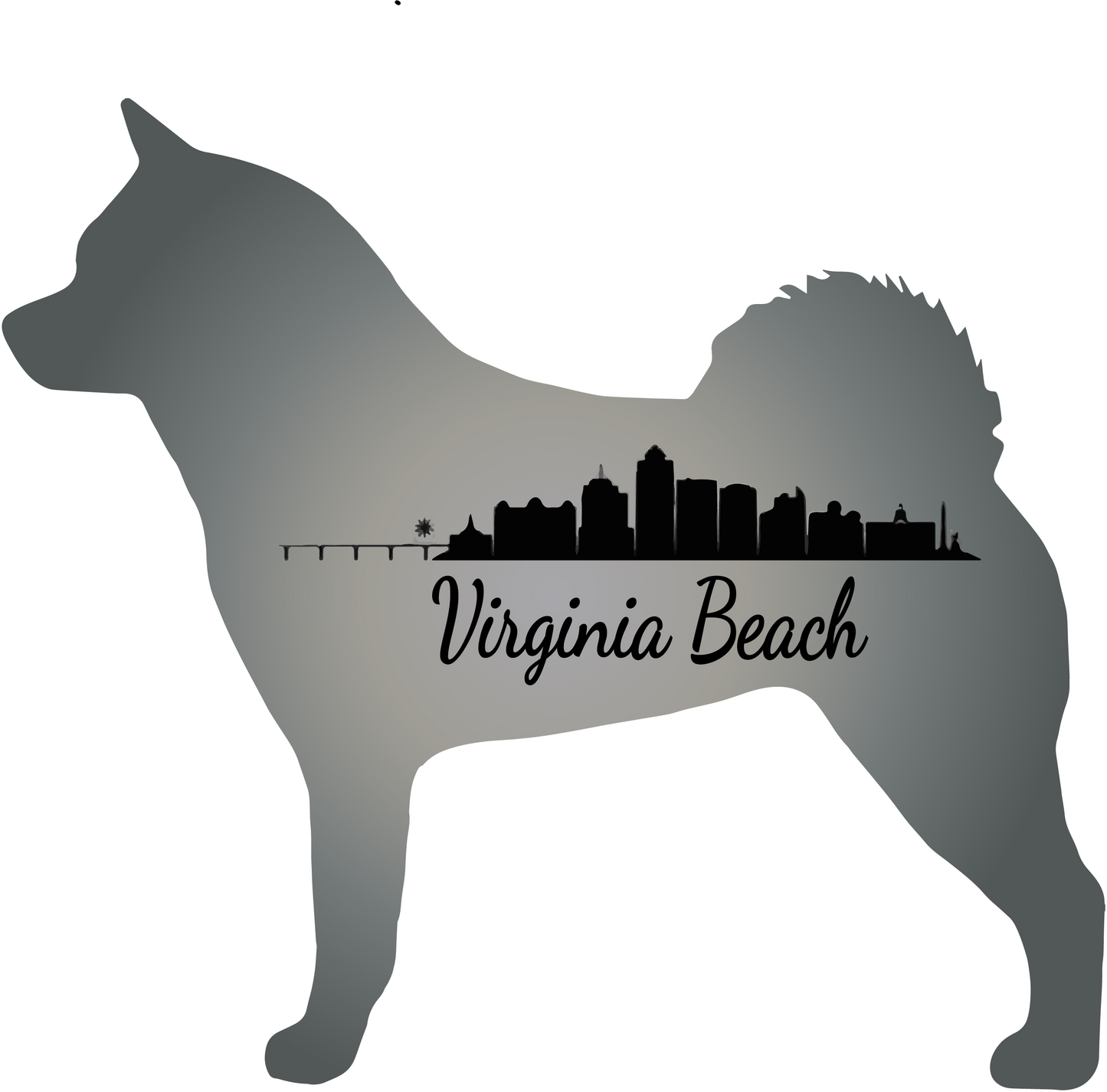 VA Beach Akita Bubble-free stickers