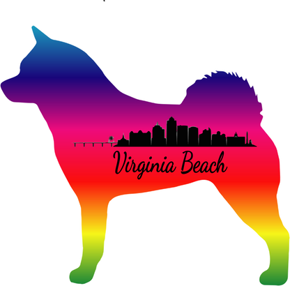 VA Beach Akita Bubble-free stickers