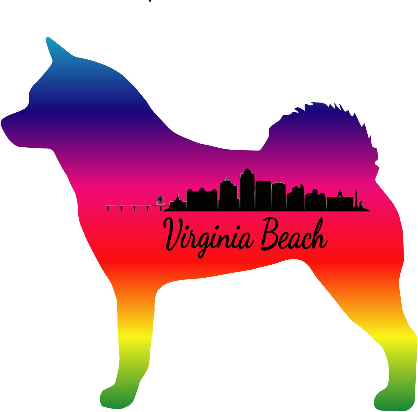 VA Beach Akita Bubble-free stickers