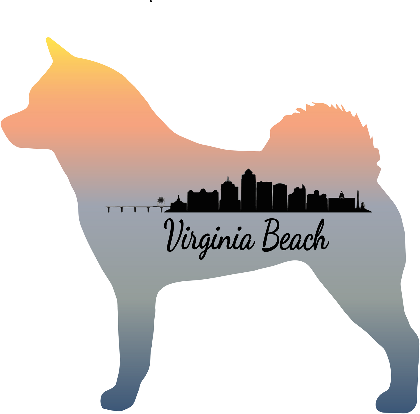 VA Beach Akita Bubble-free stickers