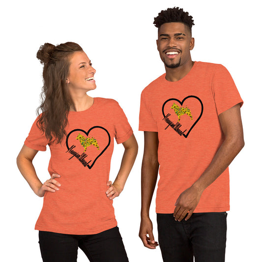 Norwegian Elkhound Heart Sunflower Short-Sleeve Unisex T-Shirt