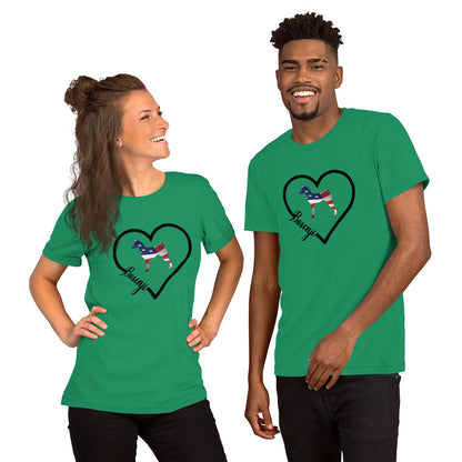 Basenji Heart USA Short-Sleeve Unisex T-Shirt