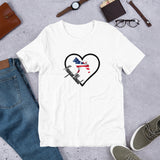 Norwegian Elkhound Heart USA Short-Sleeve Unisex T-Shirt