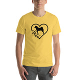 Heart Akita Cursive Font Short-Sleeve Unisex T-Shirt