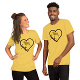 Norwegian Elkhound Heart Sunflower Short-Sleeve Unisex T-Shirt