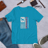 Poodle 2 Vertical Flag RWB Short-sleeve unisex t-shirt
