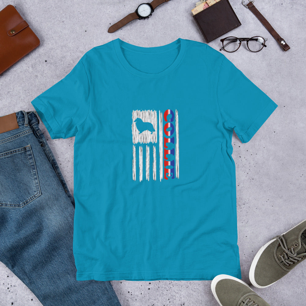 Collie Vertical Flag RWB Short-sleeve unisex t-shirt