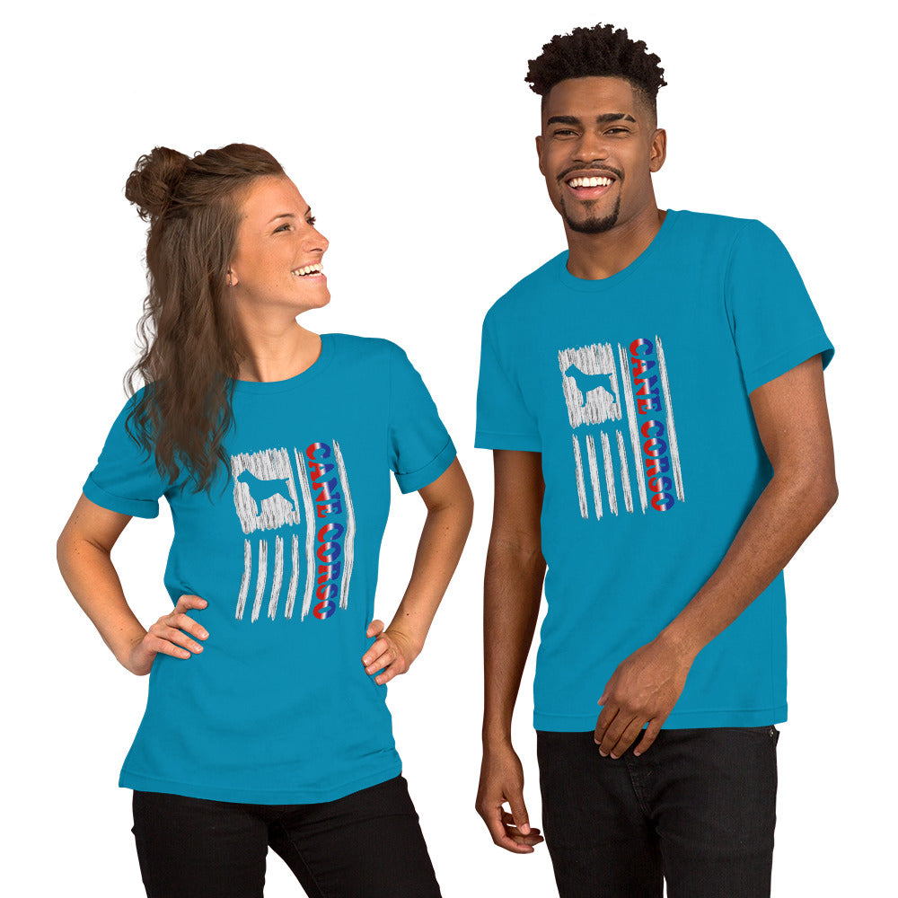 Cane Corso Vertical Flag RWB Short-sleeve Unisex t-shirt