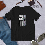 Basset Hound Vertical Flag RWB Short-sleeve unisex t-shirt