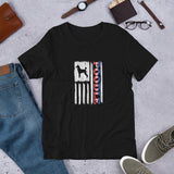 Poodle 2 Vertical Flag RWB Short-sleeve unisex t-shirt