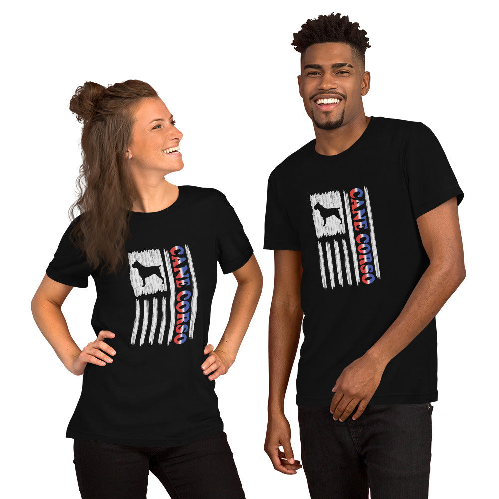 Cane Corso Vertical Flag RWB Short-sleeve Unisex t-shirt