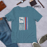 Rhodesian Ridgeback Vertical Flag RWB Short-sleeve unisex t-shirt