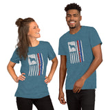 Bernese Mtn Dog Vertical Flag RWB Short-sleeve unisex t-shirt