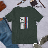 Whippet Vertical Flag RWB Short-sleeve unisex t-shirt