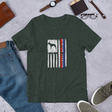 Boston Terrier Vertical Flag RWB Short-sleeve unisex t-shirt