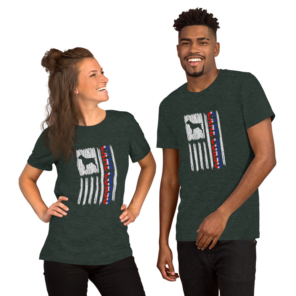 Cane Corso Vertical Flag RWB Short-sleeve Unisex t-shirt