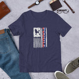 Poodle Vertical Flag RWB Short-sleeve unisex t-shirt
