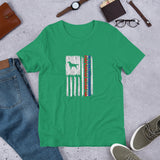 Flat-Coated Retriever Vertical Flag RWB Short-sleeve unisex t-shirt