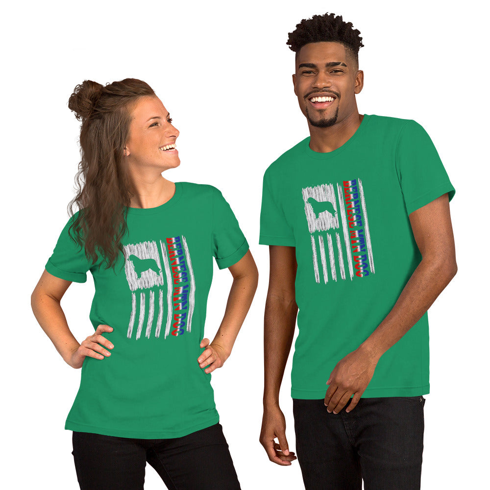 Bernese Mtn Dog Vertical Flag RWB Short-sleeve unisex t-shirt