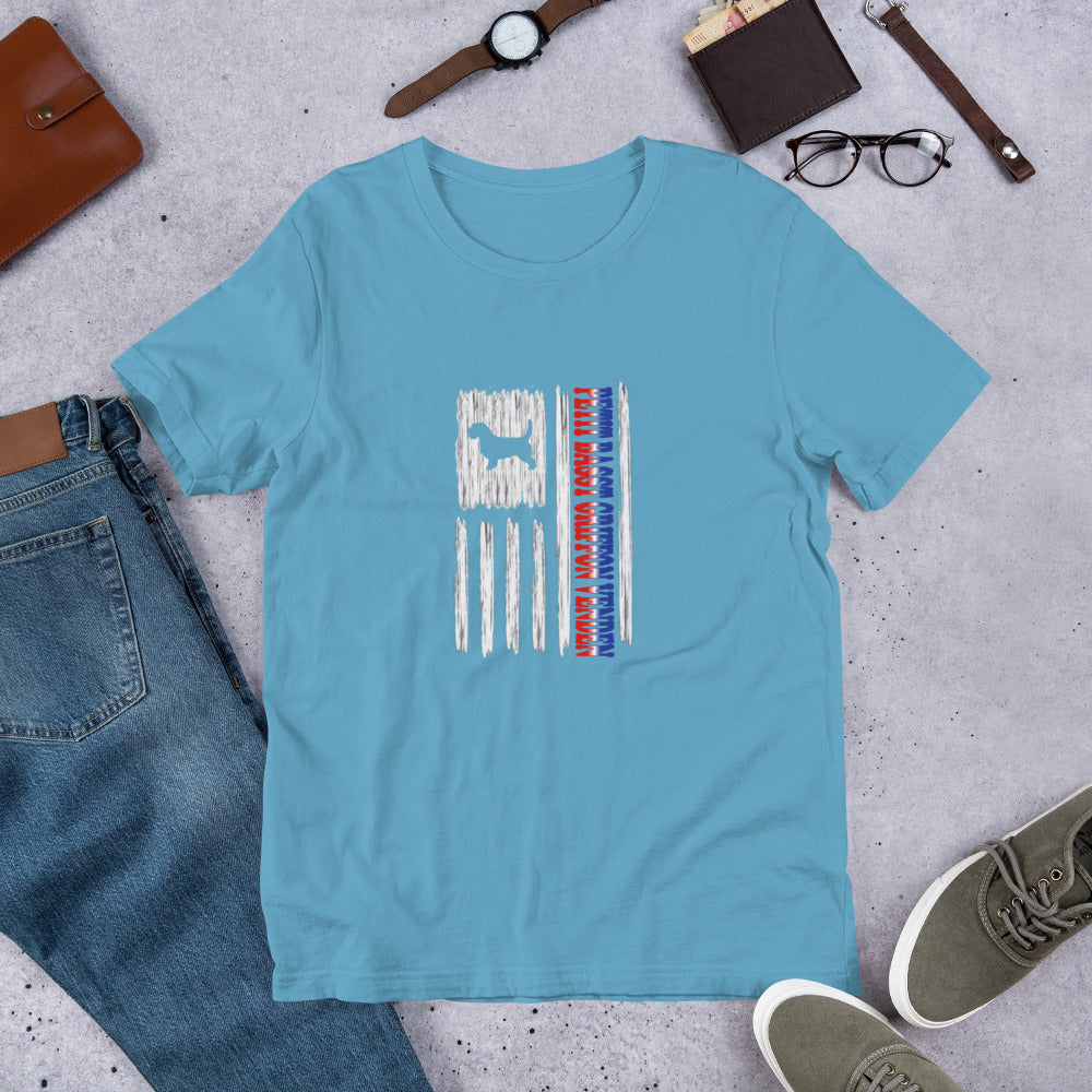 PBGV Vertical Flag RWB Short-sleeve unisex t-shirt