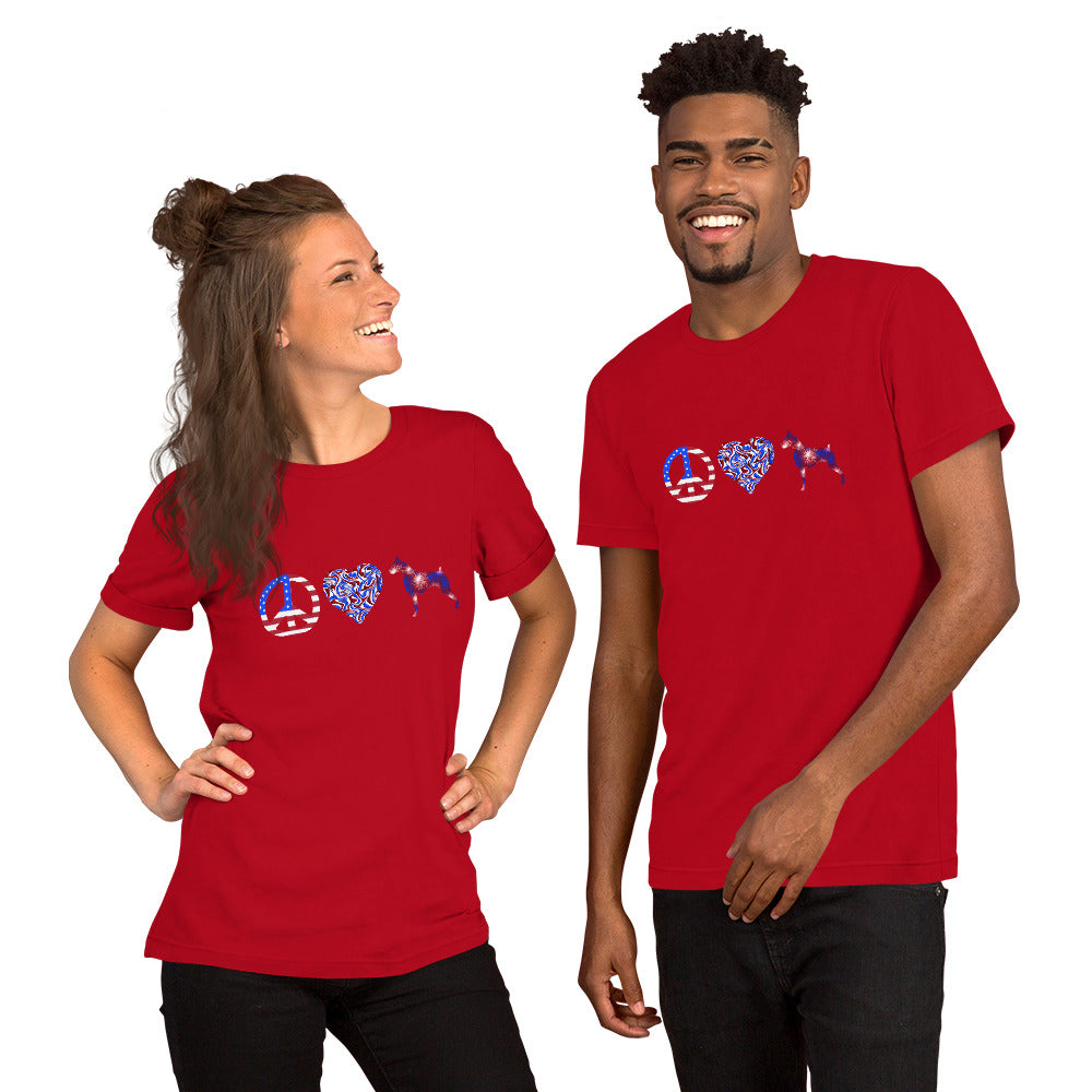 Peace Love Boxer Short-sleeve unisex t-shirt