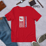 Dachshund Wirehaired Vertical Flag RWB Short-sleeve unisex t-shirt