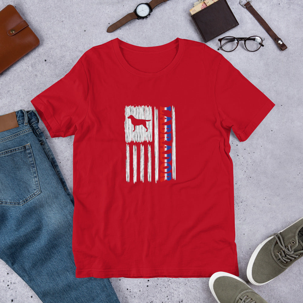 Labrador Vertical Flag RWB Short-sleeve unisex t-shirt