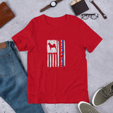 Shiba Inu Vertical Flag RWB Short-sleeve unisex t-shirt