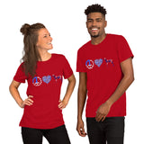 Peace Love Basenji Unisex t-shirt