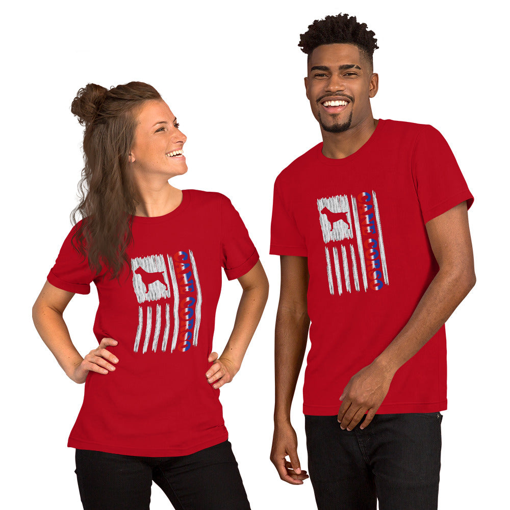 Cane Corso Vertical Flag RWB Short-sleeve Unisex t-shirt