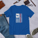 Dachshund Wirehaired Vertical Flag RWB Short-sleeve unisex t-shirt