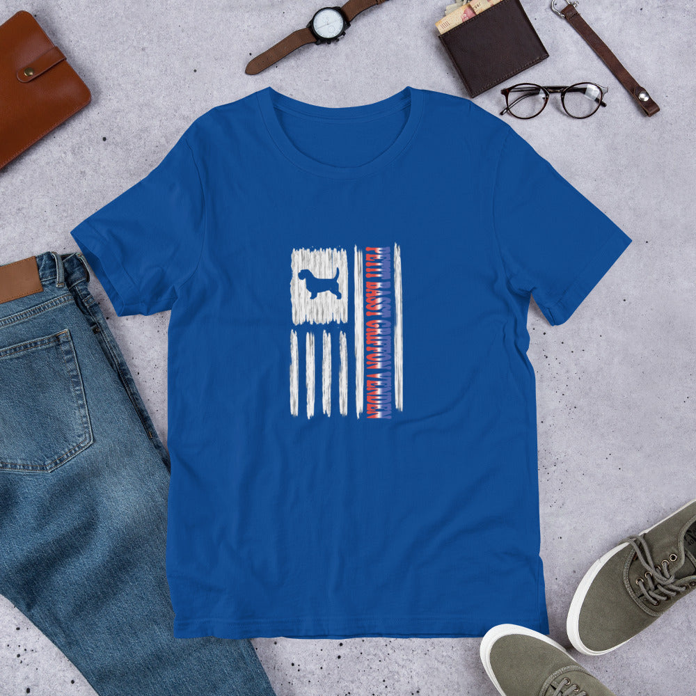 PBGV Vertical Flag RWB Short-sleeve unisex t-shirt